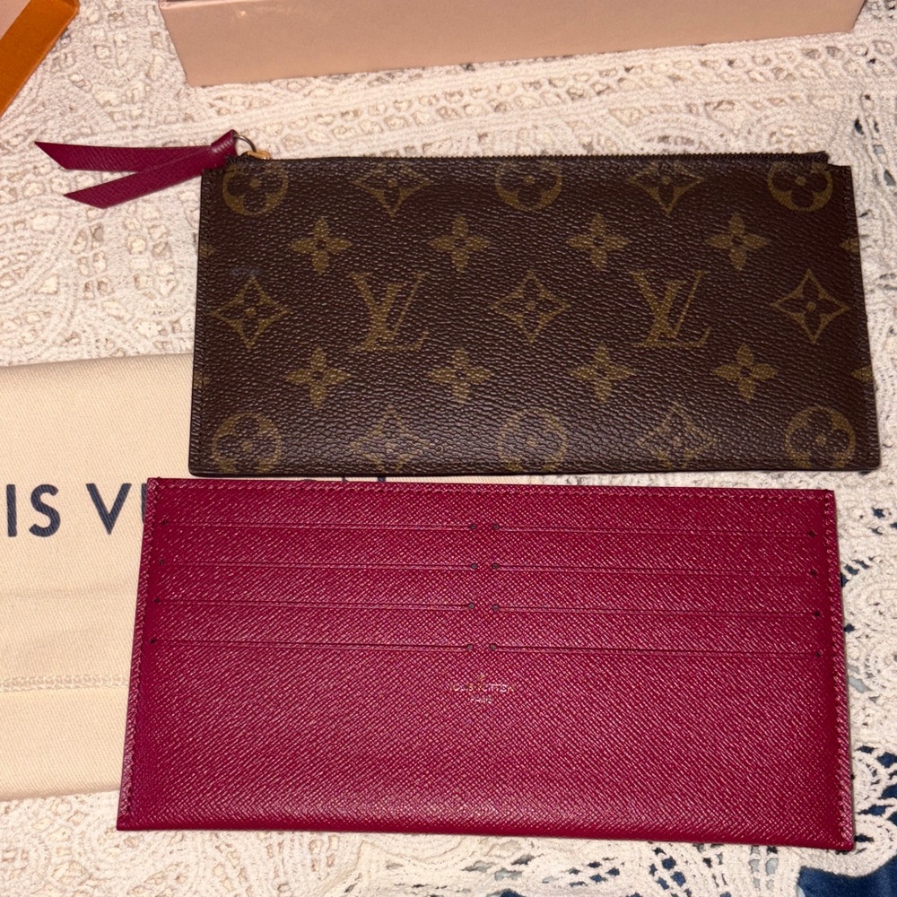 Louis Vuitton Brown Monogram and Pink Card Holder Set